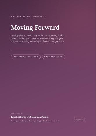 Cover of Moving Forward, a workbook for healing after a relationship ends