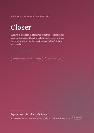 Cover of Closer, a guided relationship workbook for couples