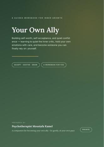 Cover of Your Own Ally, a self worth and self acceptance workbook
